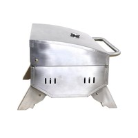 Gril de barbecue portable en acier inoxydable, gril à gaz de table pour barbecue de 12000 BTU pour le camping en plein air, le pont et le hayon