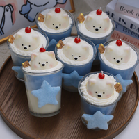 Bougie parfumée artisanale en verre en forme d'ours mignon, 3D, aromathérapie à basse température, créative, décorative, pour la maison, la table, les anniversaires