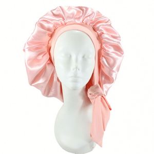 Gorros de Satén Dobles Personalizados al por Mayor con Banda de Amarre para Mujeres con Cabello Rizado Natural - Product Image 3