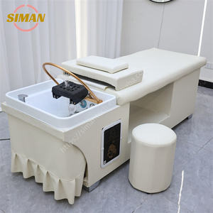 Siman – Dernier modèle de lit de lavage de luxe blanc avec vapeur et douche thérapeutique, lumière LED sept couleurs pour instituts de beauté et salons de coiffure - Product Image 3