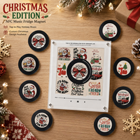 Vente en gros usine Aimant de réfrigérateur NFC personnalisé, design maison de pain d'épices mignonne de Noël, lumineux et interactif, cadeau