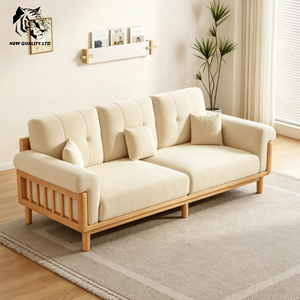 Muebles de sala de estar personalizados de estilo nórdico, sofás tapizados en madera, fabricados en fábrica, al mejor precio, personalizados, en stock, con envío directo. - Product Image 3