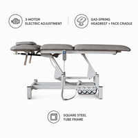 Table de massage électrique à 2 moteurs avec cadre carré en acier, appui-tête à ressort à gaz, pour chiropratique, physiothérapie, salon et spa