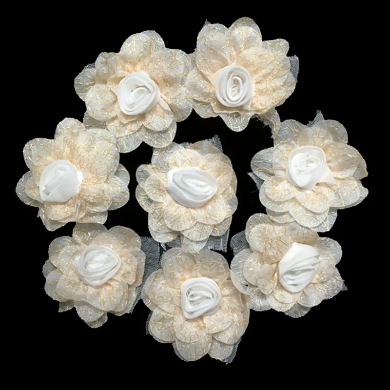 Flowers For Dresses Wedding Dress Use Beaded Applique Fabric Flower For Decoration