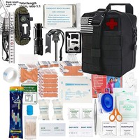 Kit d'outils de survie pour le camping en plein air PTGE, ensemble multifonctionnel d'urgence, sac noir et rouge