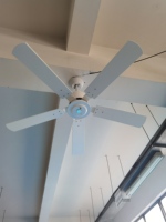 Ventilateur de plafond solaire DC 60W pour extérieur, 52 pouces, avec batterie de secours pour fonctionnement nocturne, pour gazebo, patio, véranda, maison