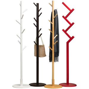 Porte-manteau en bois massif, simple et pratique, pour vêtements, sur pied, vertical, pour chambre à coucher, amovible, rangement domestique - Product Image 1