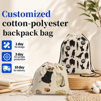 Sac à dos à cordon de serrage grande capacité en polyester personnalisé ZEHUI, sac de voyage et de rangement à motifs en polyester
