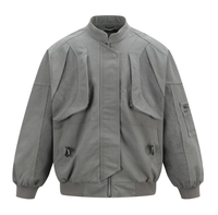 Veste bomber fonctionnelle coupe-vent rétro pour homme, style décontracté et ample, idéale pour le travail et les activités de plein air – OEM & ODM