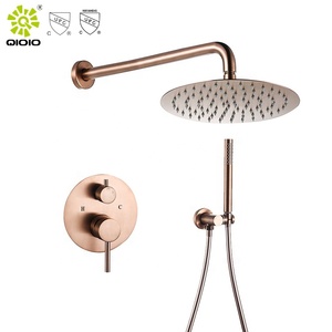 CUPC redondo de acero inoxidable 2022 para baño, conjunto de <span class=keywords><strong>ducha</strong></span> montado en la pared, mezclador de agua fría y caliente, oro pulido, superventas, 304 - Product Image 1