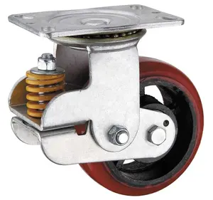 WBD聚氨酯脚轮车轮弹簧加载减震刚性脚轮