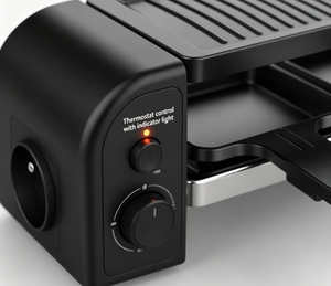 Grill <span class=keywords><strong>Raclette</strong></span> Électrique OEM pour <span class=keywords><strong>2</strong></span> Personnes, <span class=keywords><strong>2</strong></span> Plaques Amovibles Antiadhésives en PTFE, Plaque en Acier Inoxydable, Usage Domestique - Product Image 4