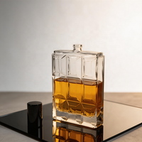 Flacon de parfum à facettes de 80 ml en gros, emballage vide en verre pour parfum, base lourde de 191 g