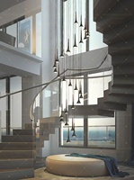 Matériau en aluminium de luxe corne gouttelette forme suspendu réglable LED suspension lustre pour hôtels villas restaurants