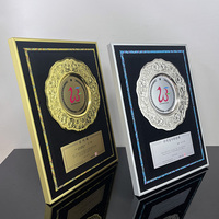 Plaques de certificat en métal doré de 30x40cm avec plaque en argent doré MH-J0005