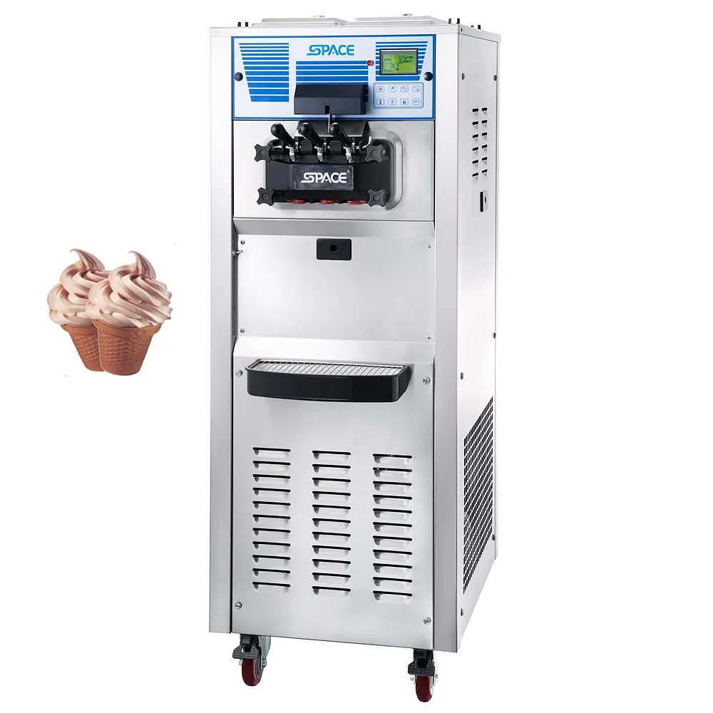ขายร้อนโฮสติ้งขาย Rainbow ยืน Soft Serve Ice Cream Machine