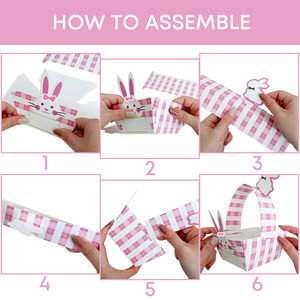 Xieli <strong>Easter</strong> Bunny Wrapables Gift <strong>Baskets</strong> with Handle Paper Treat Boxes for <strong>Easter</strong> Party Favors - Product Image 4