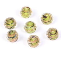 Manik-manik Kaca AsVrai U Warna-warni Transparan Pasir Emas Bersegi Rondelle 10x7mm 38cm untuk Pembuatan Perhiasan Gelang DIY
