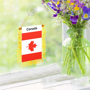Drapeau canadien à franges double face en polyester avec impression numérique, <span class=keywords><strong>ventouse</strong></span> pour fenêtre, décoration de rétroviseur de voiture - Product Image 4
