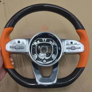Volant en cuir et fibre de carbone personnalisé pour Benz <span class=keywords><strong>2022</strong></span> Nouveau CLS <span class=keywords><strong>GLE</strong></span> W213 W238 W205 W222 W463 W167 G63 Classe C C63 - Product Image 3