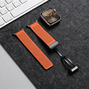 Bracelet de <span class=keywords><strong>montre</strong></span> en cuir respirant à boucle magnétique carrée creuse de 22 mm pour Apple Watch, GT5, S4, <span class=keywords><strong>Garmin</strong></span> 10 - Product Image 2