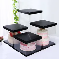 Panadería caja hecha a mano de grado de alimentos de embalaje personalizado diseño para pastel en Color negro de recubrimiento UV relieve laminación mate aceptar