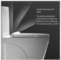 WC monobloc, cuvette de toilette à double chasse avec réservoir intégré, WC commercial à poser au sol