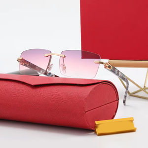 Gafas de sol sin montura de diseñador de marca con lentes de corte de diamante de tamaño pequeño 2521 para mujer, gafas de sol de playa inspiradas en Italia - Product Image 4