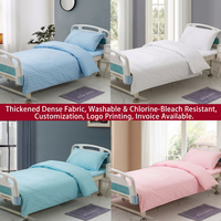 Parure de lit d'hôpital rayée blanche en coton et polyester, tissage satiné, housse de couette et taie d'oreiller 600TC, antistatique pour clinique et salle d'hôpital