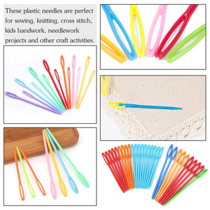 1000pcs/<b>bag</b> Mixed Color 5.5/7/9/15cm Plastic Knitting Needles Crochet Hooks Wool Yarn Needle DIY Sweater Weaving Tools Accessory - Product Image 3
