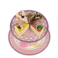 Plateau à gâteau à 2 niveaux en porcelaine fine de luxe, plateau de service en céramique pour desserts et fruits, idéal pour mariages, hôtels, restaurants, vente en gros