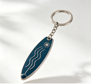 Llavero Personalizado de Aleación de Zinc con Colgante de Tabla de Surf Esmaltado, Porta Llaves Metálico con Impresión Digital, Regalo Promocional - Product Image 2