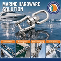 Chaîne d'ancre marine en acier inoxydable 316, manille pivotante, œil, mâchoire, anneau rotatif 8x88mm, accessoires de gréement pour bateau, yacht, bateau