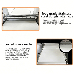 Sfogliatrice Professionale per Pasticceria, Laminatrice per Croissant, Rullo per Impasto <span class=keywords><strong>Pizza</strong></span> per Laboratori di Lavorazione Snack - Product Image 5