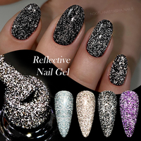 LILYCUTE 7ml Vernis Gel Holographique Fin Réfléchissant Luminescent dans l'Obscurité OEM Ultra Scintillant Effet Flash Pailleté pour Nail Art