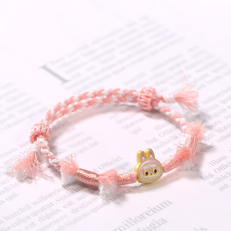 Filo di cotone a quattro capi intrecciati (rosa)