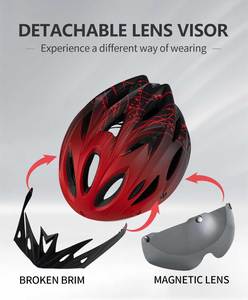 HONORTOUR Casque de cyclisme pour adultes OEM ODM Visière détachable Casque de vélo avec lunettes magnétiques - Product Image 4
