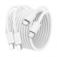 Cable de Carga USB-C a USB-C de 3 Metros, Paquete de 2, Carga Rápida, Material TPE, Compatible con iPhone 17 Pro Max/17 Air/16/16 E/16 Pro/15 Plus