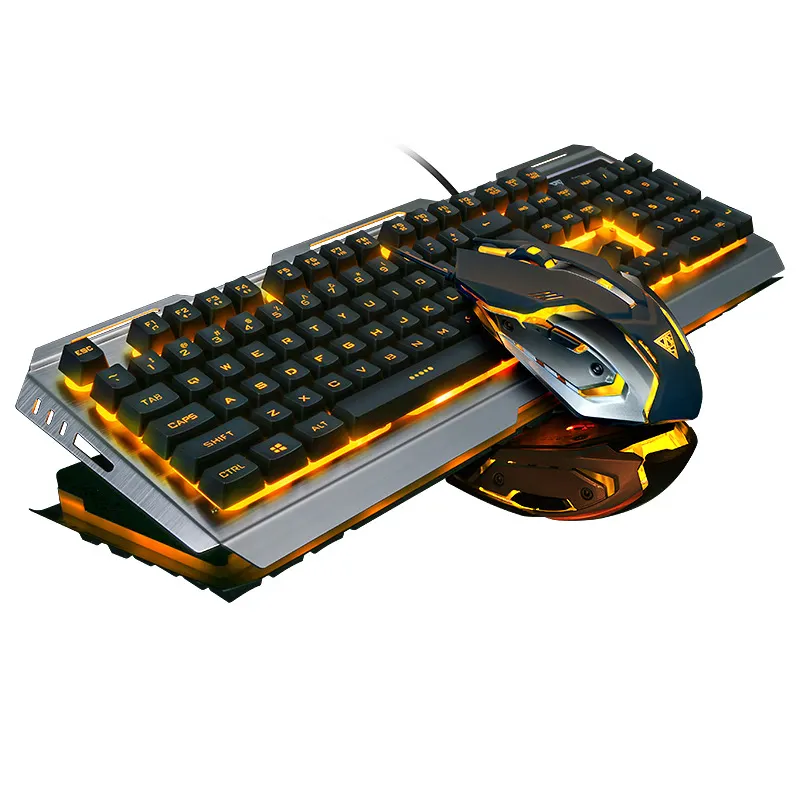 Mechanical Gaming Keyboard and Mouse Combo Rainbow Backlit Keyboards Wire Mouse for PC Gamer Computer Laptop