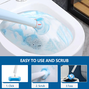 Cepillo de Limpieza para Inodoro Desechable de Plástico con Soporte, Material TPR para Reemplazo en Baños - Product Image 3