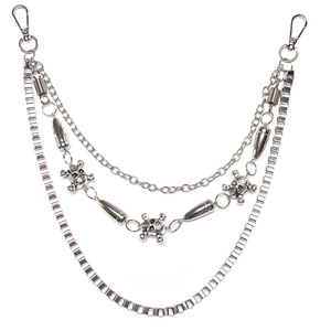 Punk Style Multi Layered Skull Bullet Pants <b>Chain</b> For Men Denim Waist <b>Chain</b> Accessory - Product Image 5