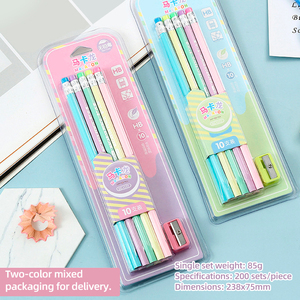 Ensemble de crayons triangulaires Macaron, papeterie, cadeau, <span class=keywords><strong>crayon</strong></span> à mine résistante avec <span class=keywords><strong>taille</strong></span>-<span class=keywords><strong>crayon</strong></span>, boîte à crayons <span class=keywords><strong>pour</strong></span> enfants, ensemble de papeterie - Product Image 5