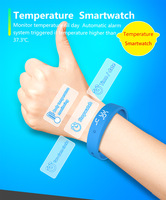 Montre connectée vibrante étanche avec alarme silencieuse, rappel par vibration, mesure de la température corporelle, vente en gros