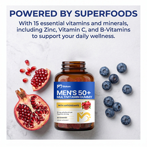 BioKom Gummies multivitaminés sans sucre pour hommes, complément alimentaire pour la santé et l'énergie des adultes, soutien à la <span class=keywords><strong>musculation</strong></span> et à l'immunité - Product Image 4