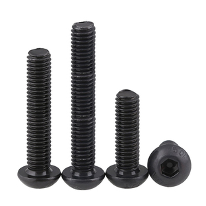 <span class=keywords><strong>Vis</strong></span> à tête bombée M8 en oxyde noir, grade 10.9, à six pans creux, norme ISO7380, système métrique, vente en gros fabricant - Product Image 4