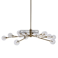 Lustre rond en verre de 47 pouces, style moderne et luxueux, pour villa, salon, grand luminaire pour bâtiment en duplex