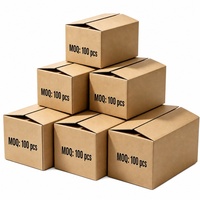 Boîte en carton ondulé personnalisée avec logo imprimé, carton à fentes standard RSC, faible MOQ, livraison express par courrier, boîte d'expédition et d'envoi
