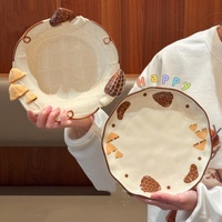 Service de vaisselle en porcelaine Lelyi Creative Cute Mushroom, assiettes et plats pour mariage, écologiques