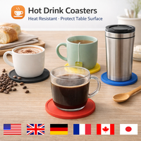 Sous-verres en silicone ronds de 10 cm, écologiques, réutilisables, de qualité supérieure, en stock, personnalisables avec logo pour bars et restaurants