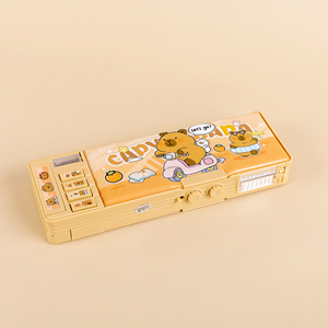 Öğrenciler için çok fonksiyonlu Kapibala şifre-kilit kalem kutusu erkek kızlar için plastik Metal malzemeler ile çift taraflı tasarım - Product Image 3